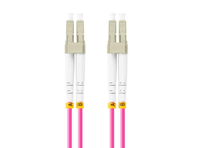 Patch cord fibră MM LC/UPC-LC/UPC duplex 1 m LSZH OM4 50/125 3,0 mm violet