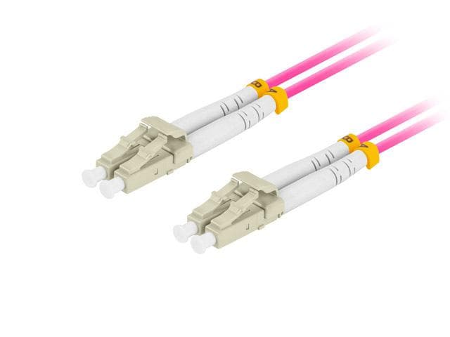 Patch cord fibră MM LC/UPC-LC/UPC duplex 1 m LSZH OM4 50/125 3,0 mm violet