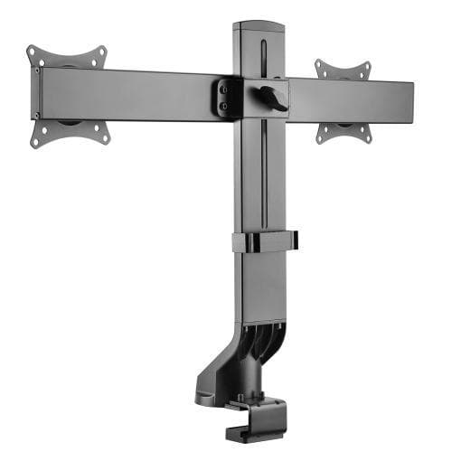 Suport monitor de birou Neomounts FPMA-D860DBLACK; pentru display-uri cu diagonale 10"-27", sistem de prindere VESA 75x75~100x100, suporta 2 ecrane, greutate maxima suportata 7kg per ecran, full motion, tilt +10°, -10°, swivel +10°, -10°, +180°, -180°; gas spring; culoare negru. Garantie 5 ani