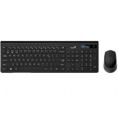 Kit wireless Genius, tastatura wireless 104 taste (multimedia) + mouse wireless 1200dpi, 3 butoane, BT 5.3 + 2.4G, interfata USB, negru