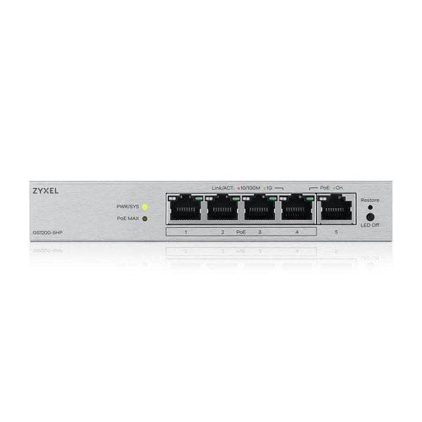 ZYXEL GS1200-5HPV3 5-Port Gigabit PoE Web-Managed Switch