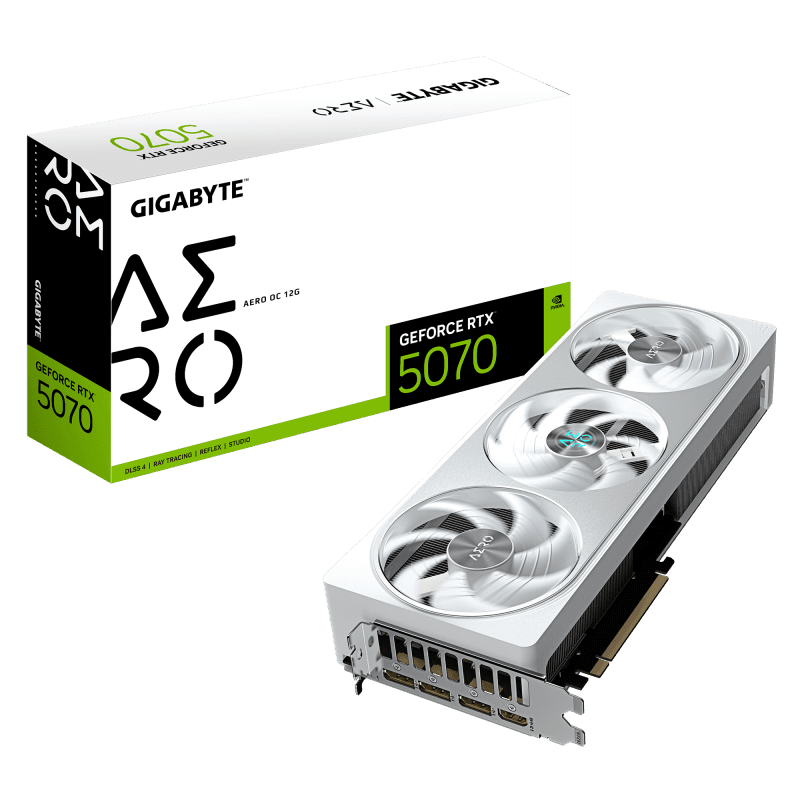 Placa Video GIGABYTE GEFORCE RTX 5070 AERO OC 12GB GDDR7 192 bit, PCIE 5.0, 3x DP 1x HDMI