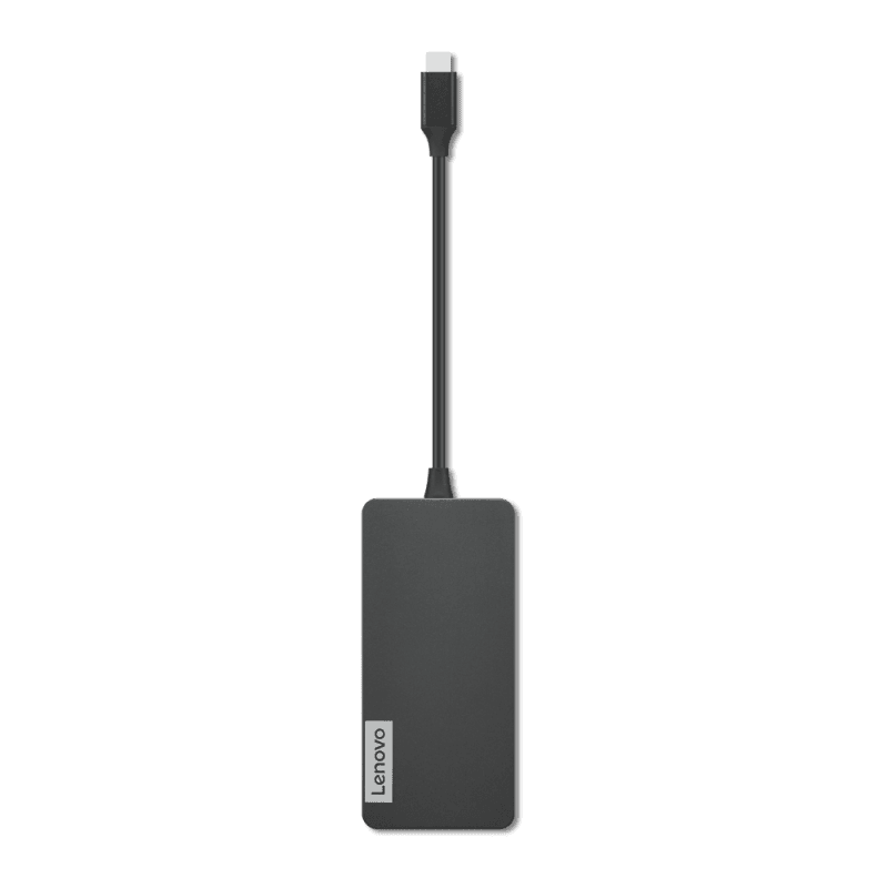 Hub Lenovo USB-C 7 în 1; conectivitate: Port USB-C; Porturi de extindere: 2 x USB 3.0; 1 x USB 2.0; 1 x HDMI 1.4; 1 x Cititor de car duri TF; 1 x Cititor de carduri SD; 1 x Port de incarcare USB-C, by pass pentru încarcarea notebook-ului; dimensiune: 20.1x9x2.5cm; OS: Windows 10; greutate: 92g