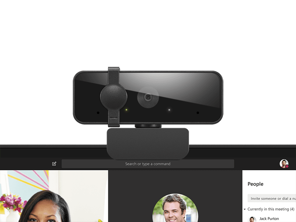Camera web Lenovo 310 FHD cu microfon integrat; conectivitate: USB-A, rezolutie: 1920x1080 la 15fps, 20fps, 25fps, 30fps (MJPEG); camp vizual: 85°; compatibila cu: Windows 10, Windows 11, Mac OS, ChromeOS;  greutate: 251g; culoare: negru