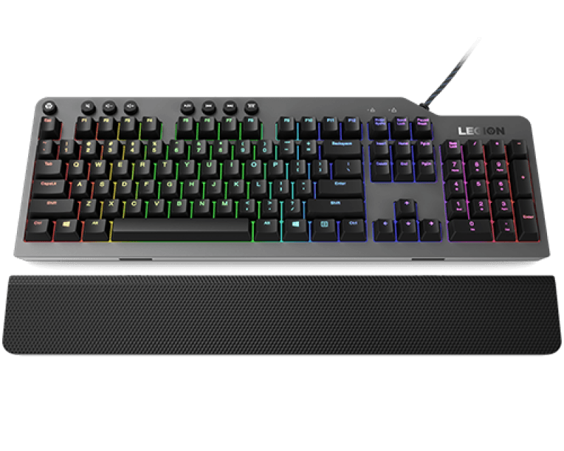 Tastatura gaming mecanica Lenovo Legion K500, iluminare RGB, switch Red, taste multimedia, Iron Grey