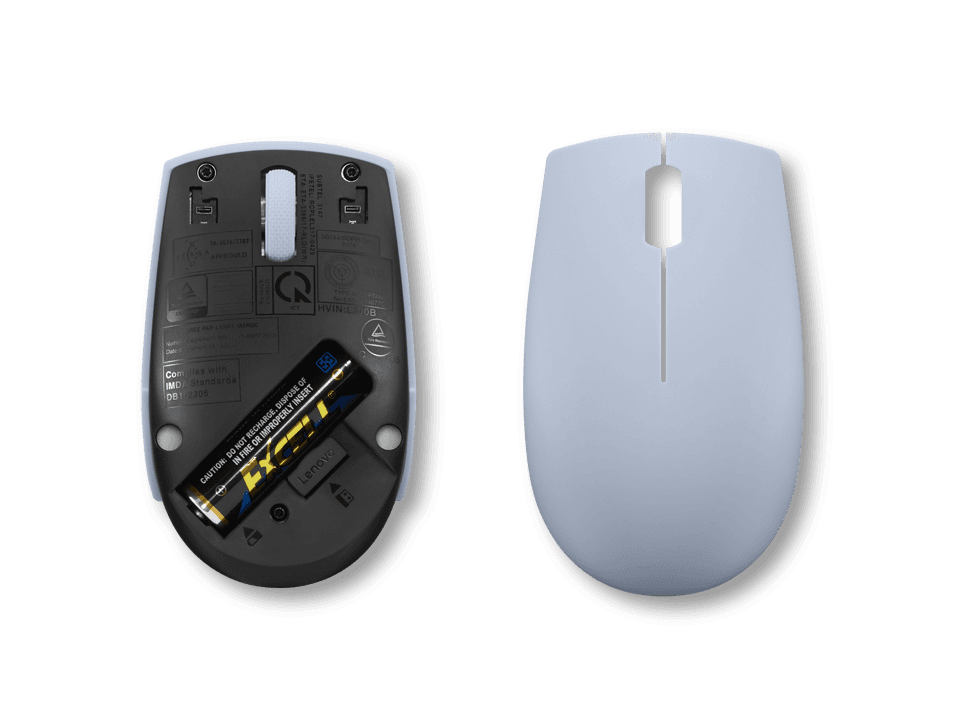 Lenovo 300 Wireless Compact Mouse Frost Blue, Tip: Standard, Rezolutie (dpi): 1000 dpi, Butoane/rotite, 3, Interfata mouse/ Tehnologie: Wireless, Interfata receiver, dongle USB 2.4GHz, Culoare: Albastru, Dimensiune (mm): 97.91 x 57.99 x 32.53 mm, Greutate: 52g, Garantie: 1 an