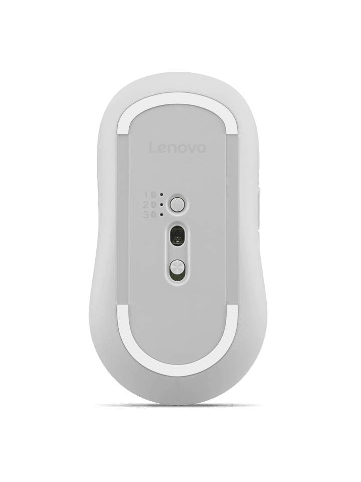 Mouse silentios Bluetooth Lenovo Yoga; pana la 4000DPI; tip: full size ambidextru; senzor: IR optic; numar de butoane: 6 (programabile); conectivitate: Bluetooth 5.3, se poate conecta la 3 dispozitive; greutate: 88g; compatibil cu Windows 10, Windows 11; include 1 x baterie de tip AA; culoare: alb