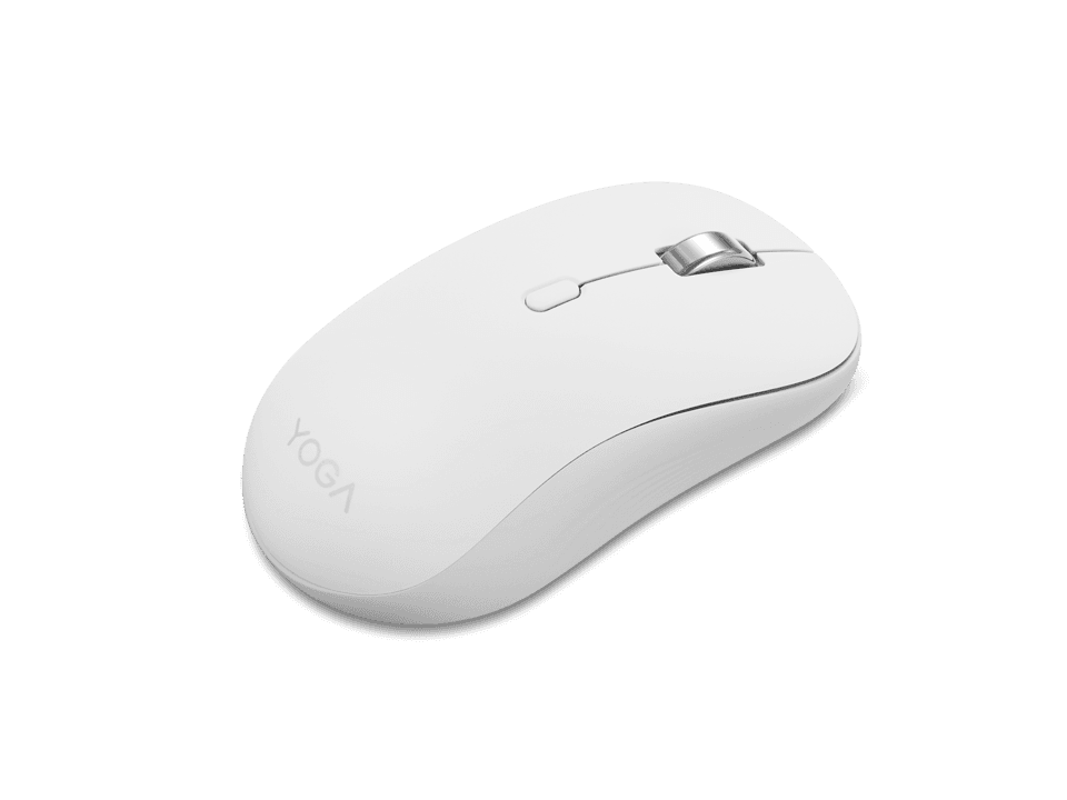 Mouse silentios Bluetooth Lenovo Yoga; pana la 4000DPI; tip: full size ambidextru; senzor: IR optic; numar de butoane: 6 (programabile); conectivitate: Bluetooth 5.3, se poate conecta la 3 dispozitive; greutate: 88g; compatibil cu Windows 10, Windows 11; include 1 x baterie de tip AA; culoare: alb