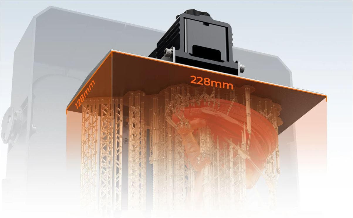 Imprimanta 3D Creality Halot-MAGE cu rasina, Tehnologie SLA, Stereolitografie, sursa 100W, dimensiuni printare: 228*128*230mm, Dimensiuni imprimanta: 333*270*608mm, Viteza:1-5s/strat, Inaltime strat:0.05-0.15mm, LCD 10.3", rezolutie: 8K(7680x4320), transfer fisier: USB drive, rasina:405nm, Software