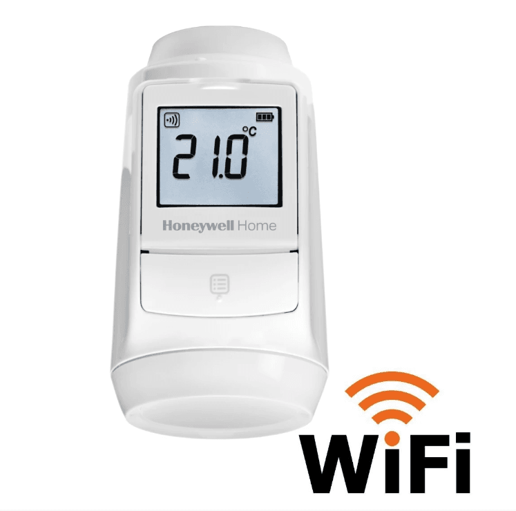 Cap termostatic de radiator cu afisaj digital, Honeywell HR93EE;  comunica wireless cu Evohome