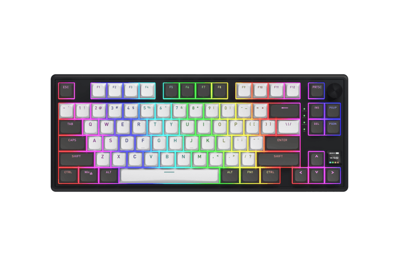 HATOR Skyfall Pro Wireless 80. Keyboard form factor: 80%. Keyboard style: Straight. Connectivity technology: Wired & Wireless, Device interface: USB + RF Wireless + Bluetooth, Keyboard key switch: Mechanical, Keyboard layout: QWERTY. Backlight type: RGB LED. Recommended usage: Gaming. Product