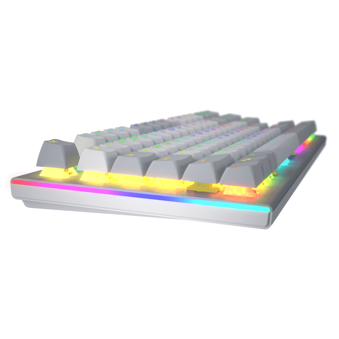 Tastatura mecanica cu fir Hator Gravity TKL conectivitate USB, polling rate 1000Hz, iluminare RGB cu functia de a customiza fiecare tasta individual, tip switch HATOR Aurum Orange Linear rev.2.0, durata de viata switch 70M de clickuri, material taste ABS, profil  OMA, functii aditionale: sistem de