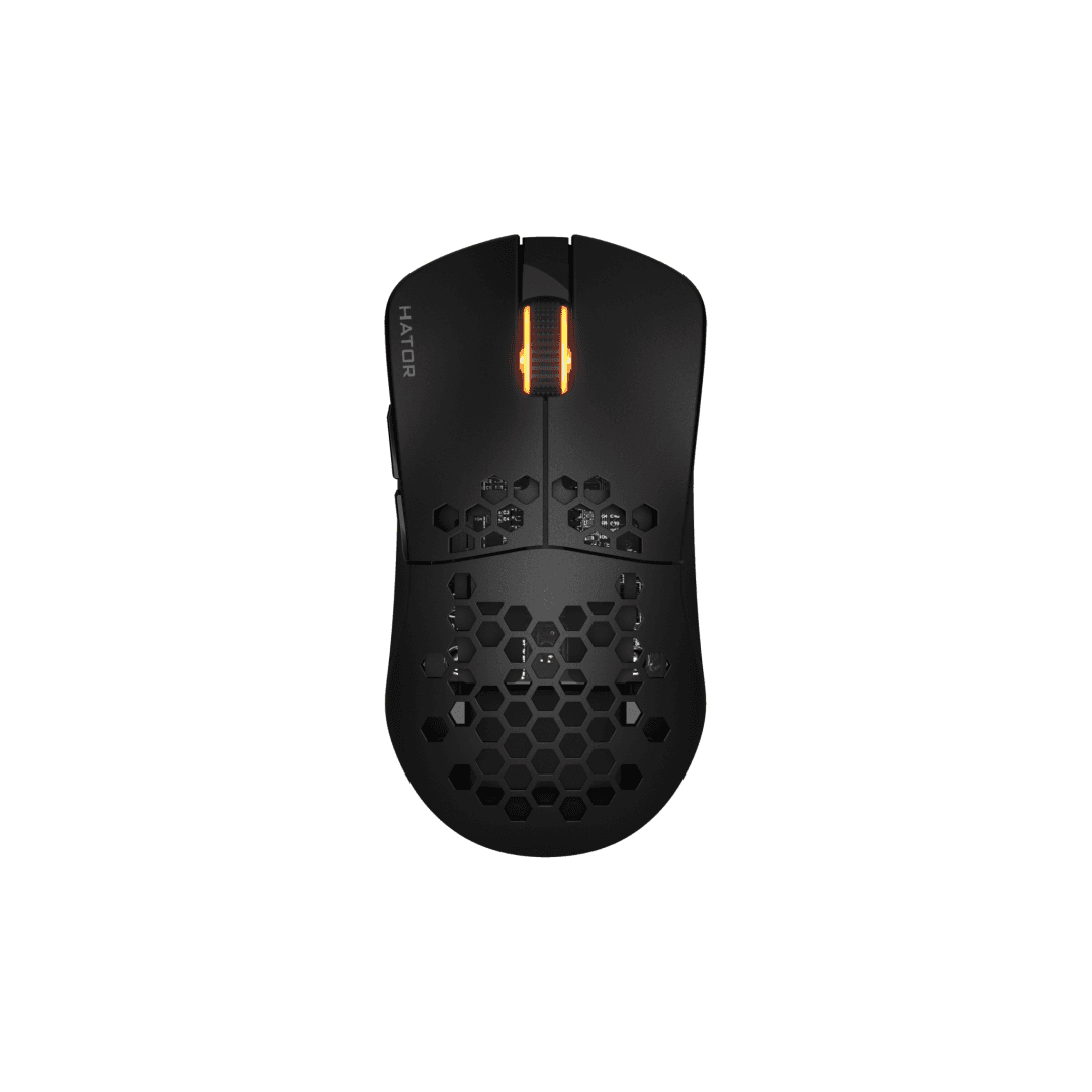 Mouse wireless Hator Stellar Pro, conectivitate 2.4GHz, bluetooth si USB, polling rate pana la 1000Hz, capacitate baterie 300mAh, durata de viata baterie in modul wireless pana la 18 ore (iluminare pornita), pana la 42 de ore (iluminare oprita), timp incarcare 2 ore, tip senzor Optical PixArt 3395