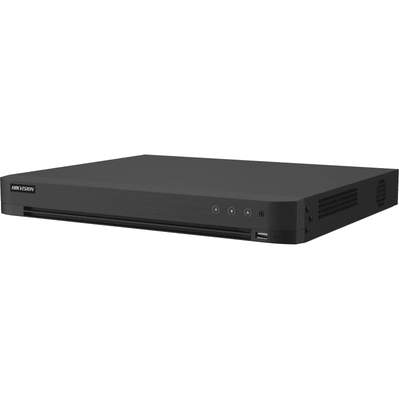 DVR Hikvision 32 canale IDS-7232HQHI-M2/XT, compresie video: H.265 Pro+/H.265 Pro/H.265/H.264+/H.264, BNC interface (1.0 Vp-p, 75 Ω), pana la 40 canale IP camera inputs, fiecare canal pana la 6MP, pana la 24* 1080P@30fps decoding ability, 5 signals input adaptively (HDTVI/AHD/CVI/CVBS/IP), 2x SATA