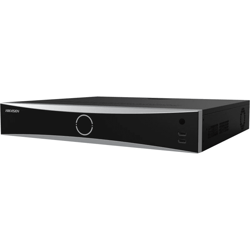 NVR Hikvision 16 canale DeepinMind IDS-7716NXI-M4/16P/X; 2-ch@32 MP/2- ch@24 MP/4-ch@12 MP/8-ch@8 MP/16-ch@4 MP, H.265+/H.265/H.264+/H.264, iesiri: 2x HDMI, 1x VGA, 1x CVBS BNC (1.0 Vp-p, 75 Ω), 4x SATA max 16TB pe HDD, AI by NVR: Facial recognition, perimeter protection, video structuralization