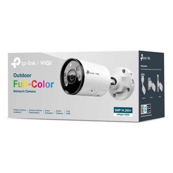 Camera IP Bullet TP-Link VIGI InSight S355, 5MP, Lentila 2.8mm, IR+WL 30m, rezolutie video 2880 X 1620, +/H.265/H.264+/H.264,