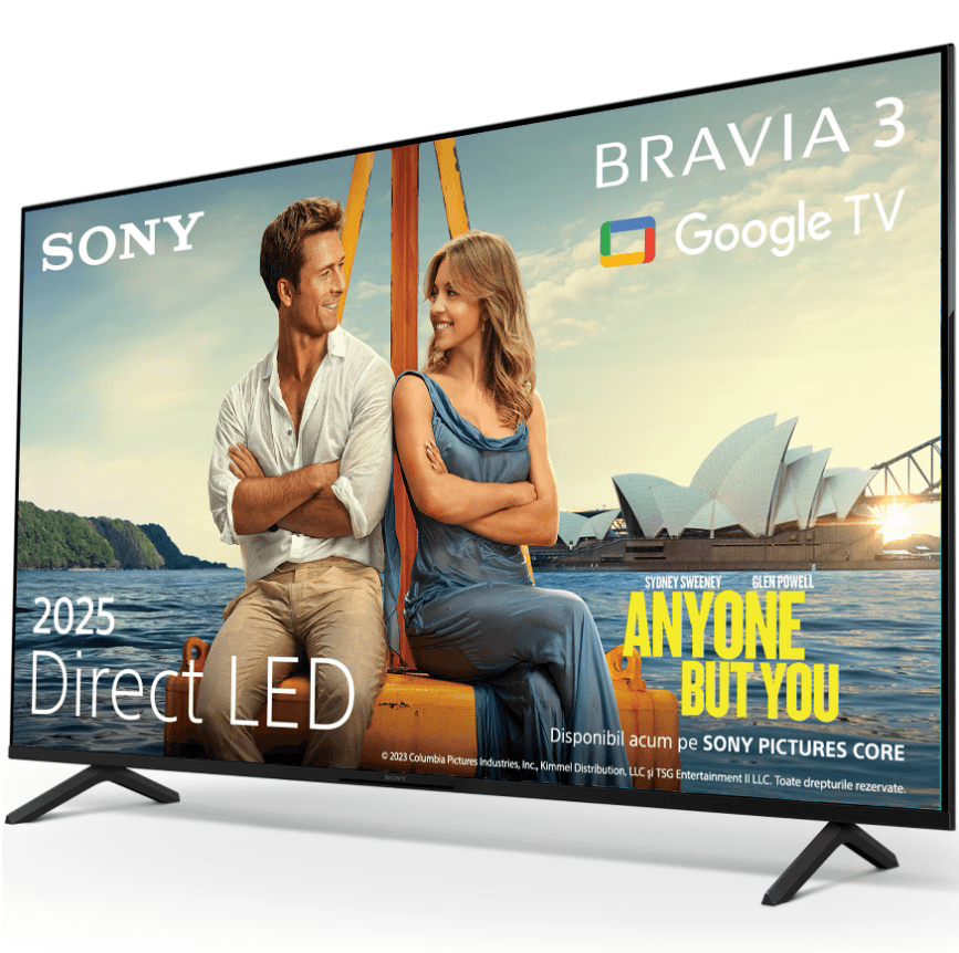 Televizor Sony BRAVIA 3 LED 55S35, 139 cm, Smart Google TV, 4K Ultra HD, Clasa F