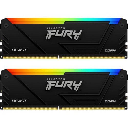 Memorie RAM Kingston DDR4 16GB 3600MHz CL17 1.35V Dual Channel Kit Fury Beast RGB Black XMP