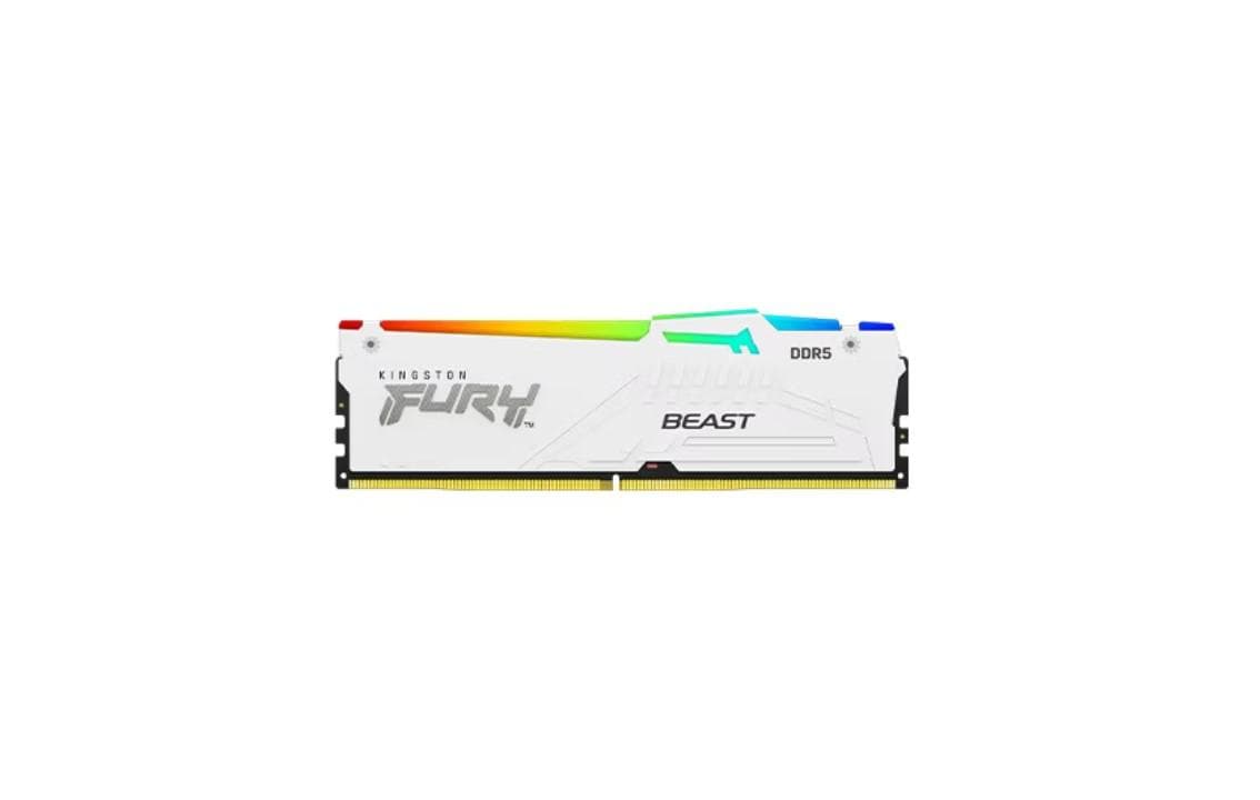 Memorie RAM Kingston DDR5 64GB 6000Mhz CL36 1.35V Dual Channel Kit Fury Beast White RGB EXPO 