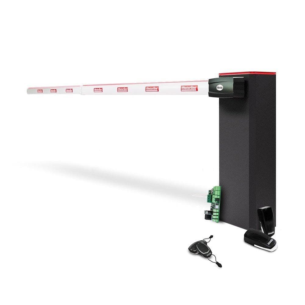 Kit bariera de acces auto cu brat telescopic fara LED Motorline KIT TURBO 6 + ZUM75HTSL-6, 6 m, 24V, utilizare intensiva Pachetul contine : 1 × Motor Brushless 24Vdc 1 × Unitate de comanda MC90BL-BR 1 × Pereche fotocelule MF30 2 × Telecomenzi FALK 1 × Brat telescopic 6 m fara LED-uri
