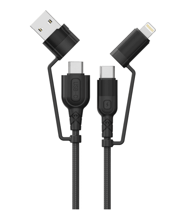 Cablu Audio Lemontti USB A&C-USB-C, material: Aliaj aluminiu, Nailon impletit, lungime 1,2m, - iesire USB-A la USB-C: 5V/2A Max 10W,  iesire USB-A la Lightning: 5V/2.4A, iesire USB-C la Lightning: 5V/3A 9V/2A 12V/1.5A 15V/2A 30W Max, iesire USB-C la USB-C: 20V/3A 60W MAX", incarcare si transfer