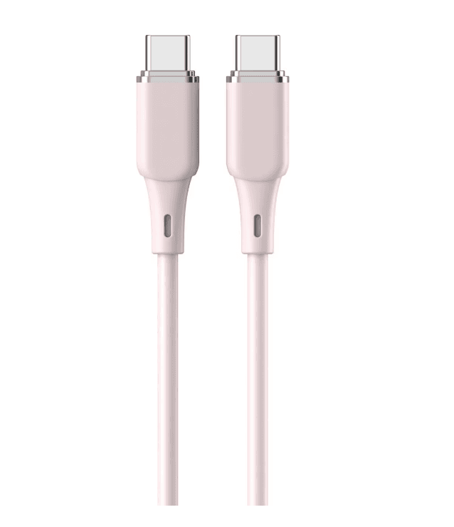 Cablu Lemontti Liquid SiliconType-C la Type-C, Fast Charge, PD 60W, lungime 1.2m, Roz