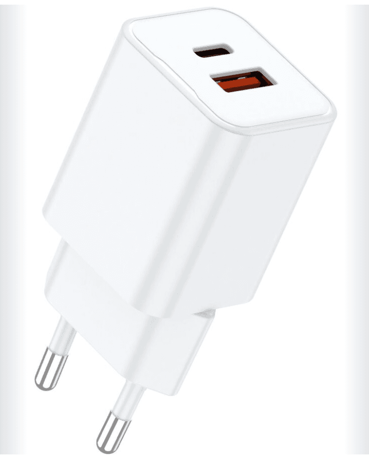 Incarcator Retea Lemontti GaN Dual Port 1x Type-C si 1x USB-A, 30W, EU Plug, Alb