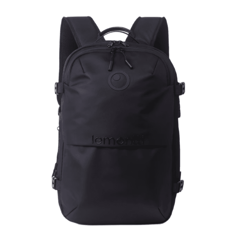 Lemontti Rucsac Smart Premium cu Vacuum si pompa vid 5 capete inclusa, 30-60L pentru cabina avion, impermeabil, doua mufe incarcare USB: USB-A si Type-C, extensie suplimentara, sistem antifurt, Negru