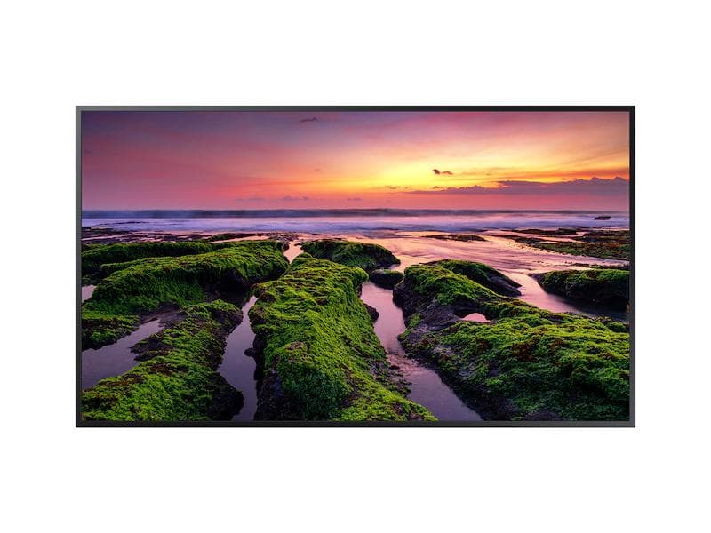 Monitor signage SAMSUNG QB98T, 98", 350nit, 24/7, UHD, mătuire 25%, Tizen 4.0, VXT CMS, stocare 16GB. SmartView+ (4 screens). Conectivitate: WiFi, BT, 1xDVI, 1xDP, 2xHDMI2.0, 2xUSB-A, HDMI Loop out. rama 17.9mm even, dimensiuni 96.5mm. Garantie 3 ani. Necesita suport de perete sau stand mobil