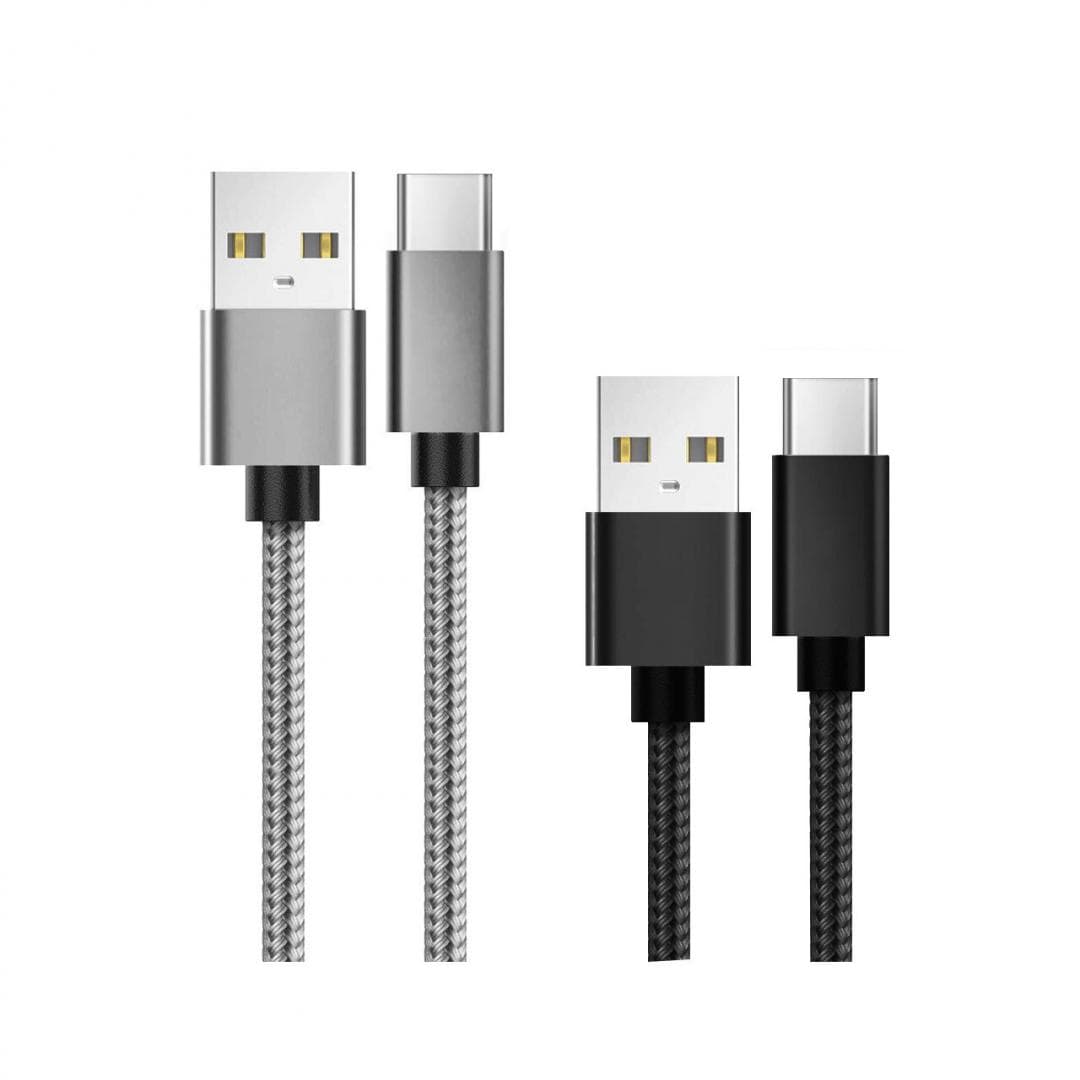 Set Cabluri Lemontti Bending Aluminum USB-A la USB-C, - material: impletitura de Nylon + aliaj de aluminiu, cabluri USB la Type-C, imbracat in impletitura de Nylon, curent suportat: 5V/1A, lungime: 0.5m si 1 m, culoare: Gri pentru cablu de 1 m si Negru pentru cablul de 0.5m