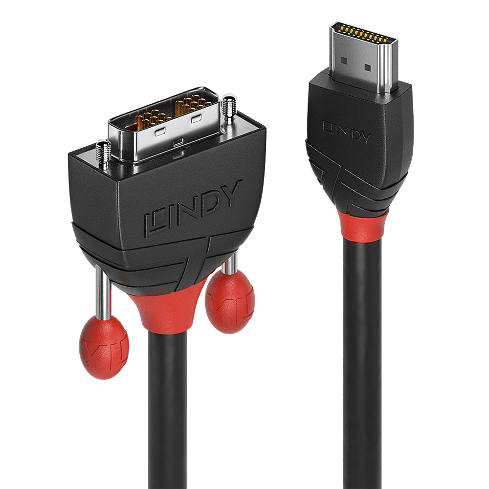 Cablu Lindy HDMI to DVI-D Cable, lungime 5m, rezolutie maxima 1920x1200@ 60Hz, latime de banda suportata 4.95 Gbps, negru