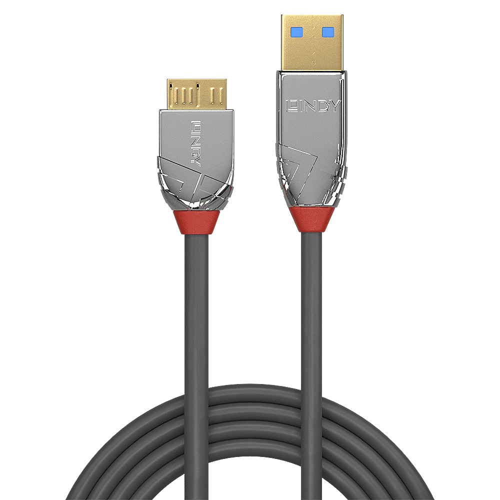 Cablu Lindy 0.5m USB 3.2  Type A to Micro-B, latime de banda 5Gbps, Cromo line