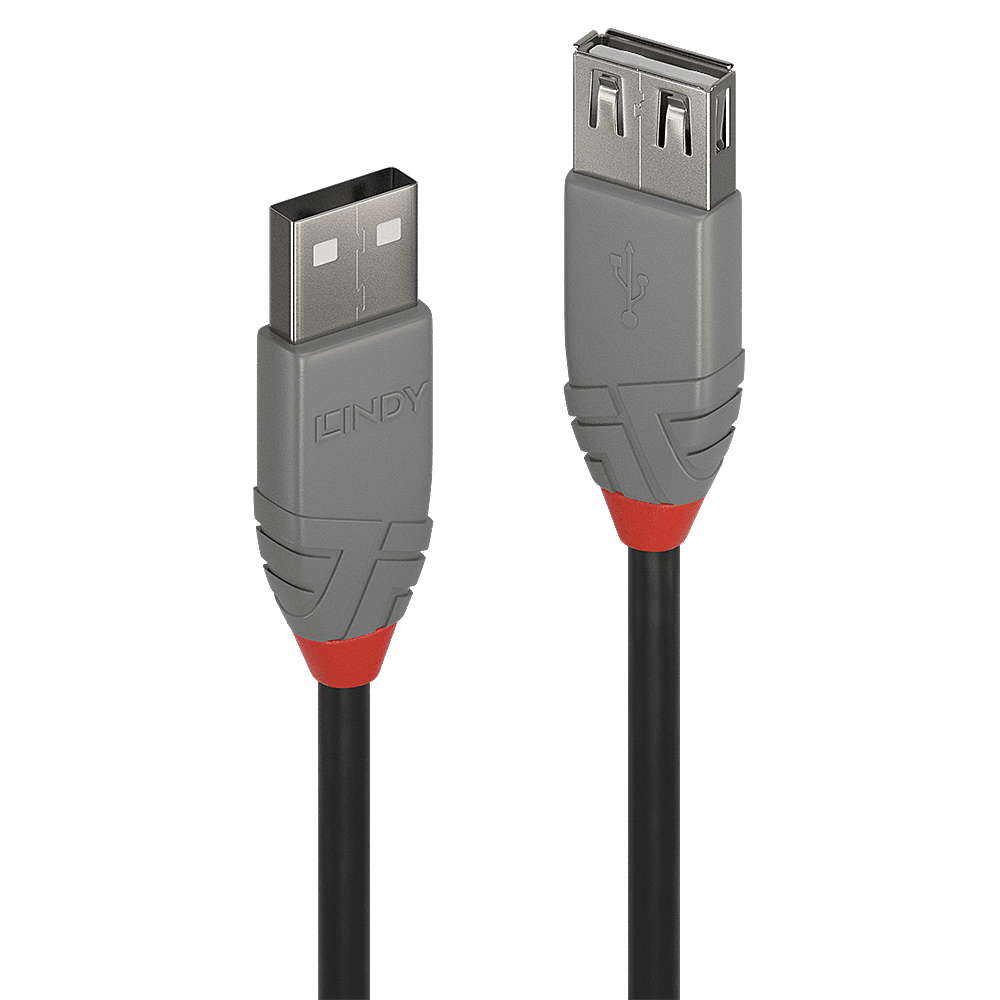 Lindy Cablu USB 2.0 Ext. USB 2m, latime de banda 480Mbps, Anthra