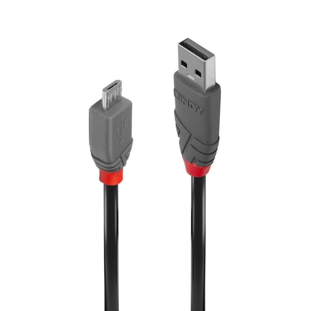 Cablu transfer Lindy LY-36735, USB 2.0 Type A to MicroUSB, 5m, Anthra Line