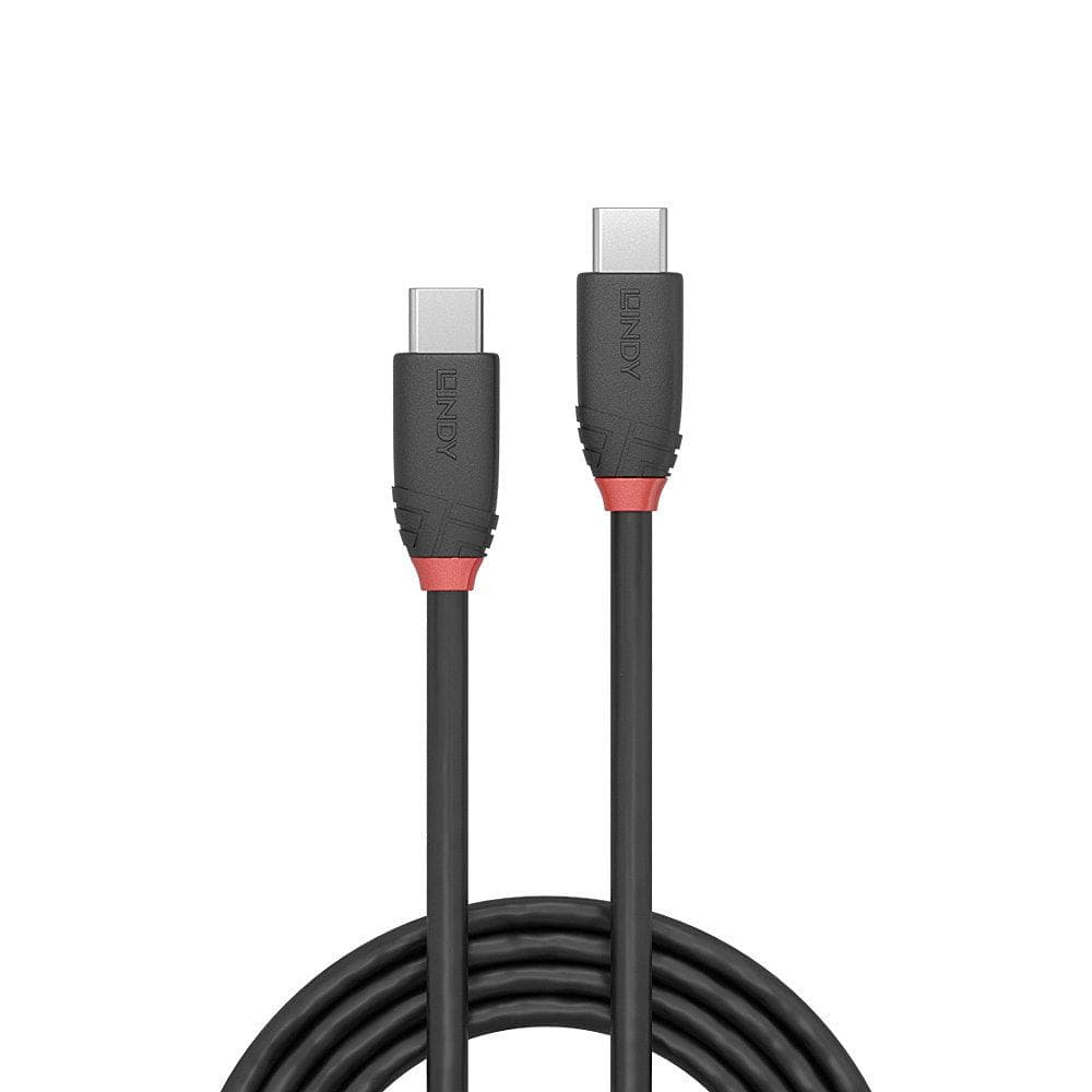 Cablu Lindy 1m USB 3.2 Type C to C, material PVC, putere maxima  60W (20V 3A, Standard Power Range (SPR)), rezolutie maxima 4K 4096x2160@ 60Hz, latime de banda suportata 20Gbps, negru