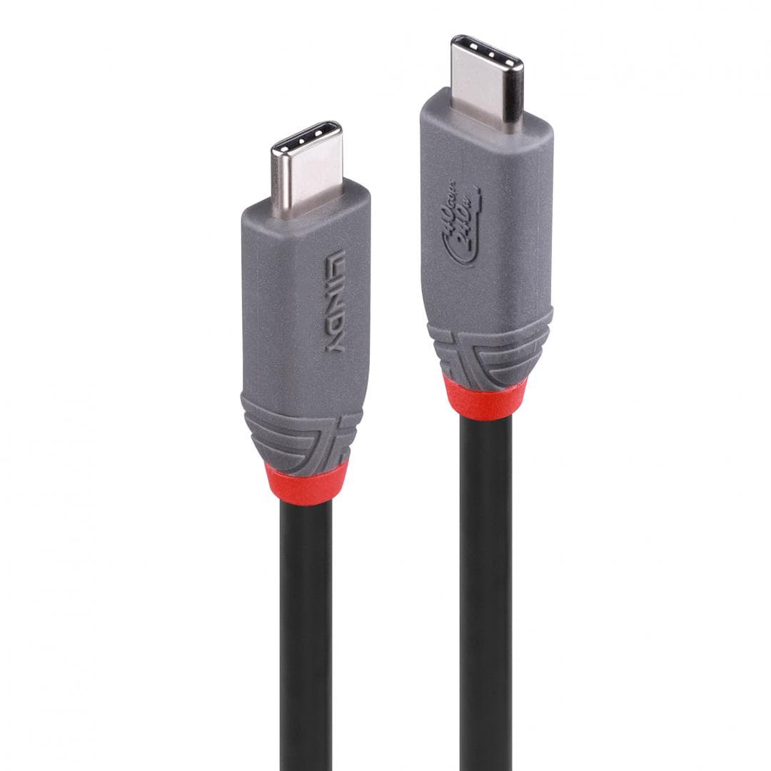Cablu Lindy USB4 240W USB Type C, putere maxima  240W, 100W , lungime 2 metri, latime de banda supotata 40Gbps, gri