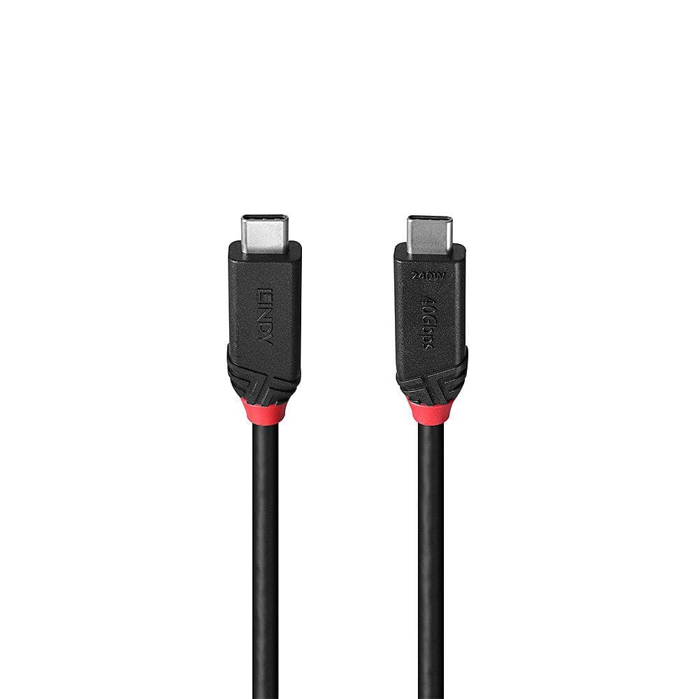 Cablu Lindy 1m USB4 240W Type C, 40 Gbps, Black Line