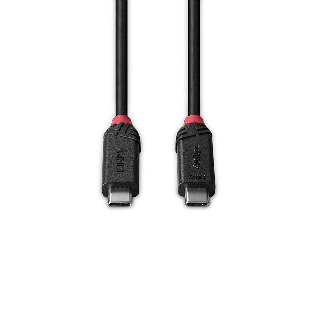 Cablu Lindy 1m USB4 240W Type C, 40 Gbps, Black Line