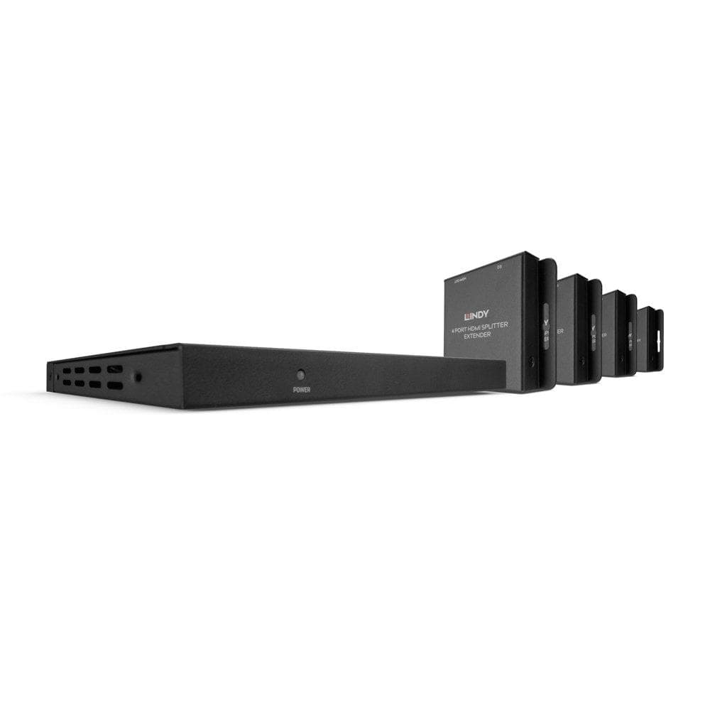 Lindy 50m Cat.6 4 Port HDMI & IR Splitter Extender with Loop Out  Description  An advanced Splitter Extender that extends and distributes HDMI & IR signals to 4 displays at distances of up to 50m Supports resolutions up to Full HD 1920x1080 @60Hz 4:4:4 8bit, including 3D Features a loop-through HDMI