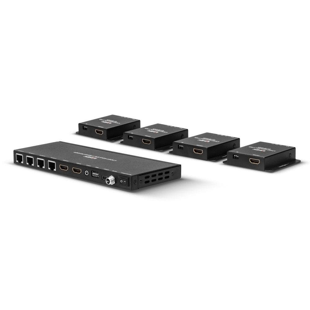 Lindy 50m Cat.6 4 Port HDMI & IR Splitter Extender with Loop Out  Description  An advanced Splitter Extender that extends and distributes HDMI & IR signals to 4 displays at distances of up to 50m Supports resolutions up to Full HD 1920x1080 @60Hz 4:4:4 8bit, including 3D Features a loop-through HDMI