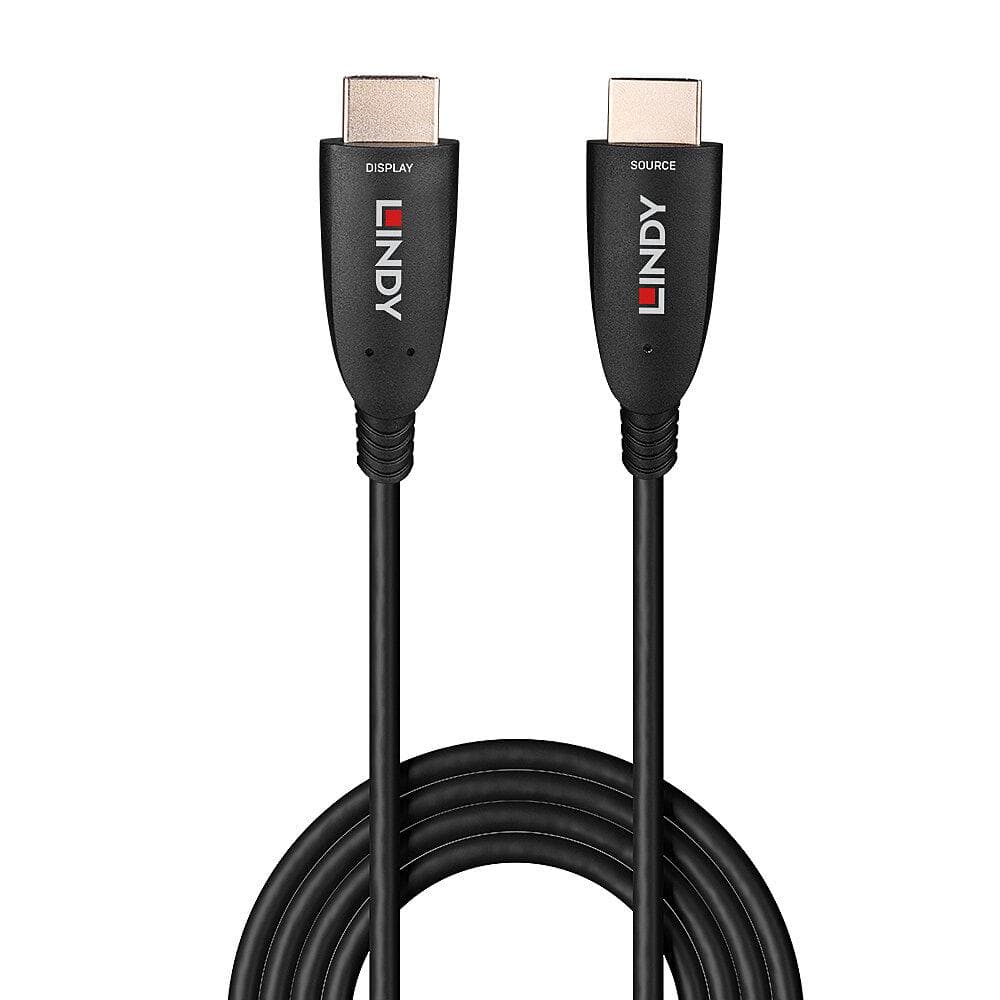 Cablu Lindy 10m Hybrid HDMI 8k60, latime de banda suportata 48Gbps, rezolutie maxima 7680x4320@60Hz 4:2:0 10bit, 3840x2160@120Hz 4:4:4 10bit
