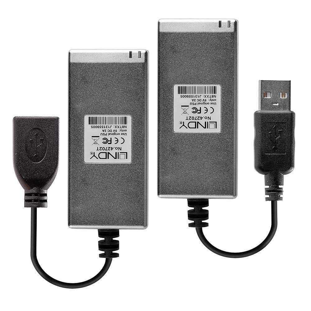 Lindy 200m Fibre Optic USB 2.0 Extender, latime de banda suportata 480Mbps, distanta maxima 200m, gri