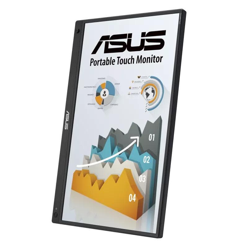 Monitor Asus 15.6" MB16AHT, Touch: P-Cap, Diagonal (inch): 15.6, Diagonal (cm): 39.6, Aspect ratio: 16:9, Panel: IPS, Resolution: 19 20x1080, Refresh Rate: 60Hz, Response time GtG: 5ms, Brightness (max): 250 cd/㎡, Contrast (static) : 700:1, Viewing angle: 170º(R/L), 170º(U/D), Speakers: 2Wx2, Tilt