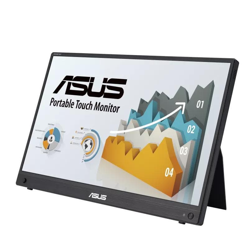 Monitor Asus 15.6" MB16AHT, Touch: P-Cap, Diagonal (inch): 15.6, Diagonal (cm): 39.6, Aspect ratio: 16:9, Panel: IPS, Resolution: 19 20x1080, Refresh Rate: 60Hz, Response time GtG: 5ms, Brightness (max): 250 cd/㎡, Contrast (static) : 700:1, Viewing angle: 170º(R/L), 170º(U/D), Speakers: 2Wx2, Tilt