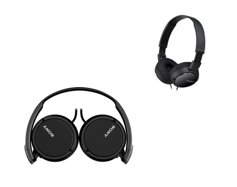 Casti Sony MDRZX110B, Frecventa (Hz) 12 - 22.000, Impedanta (ohmi) 24, Conector Stereo mini in forma de L, placat cu aur, difuzor 30 mm, negru