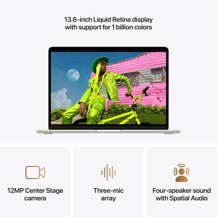 MacBook Air 15.3" Retina/Apple M5 (CPU 10-core, GPU 10-core, NeuralEngine16-core)/16GB/512GB - Starlight - INT KB (No Adapter) - 2026