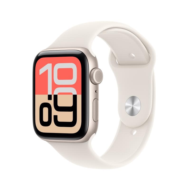 Apple Watch SE 3 GPS + Cellular 44mm Starlight Aluminium Case with Starlight Sport Band - M/L