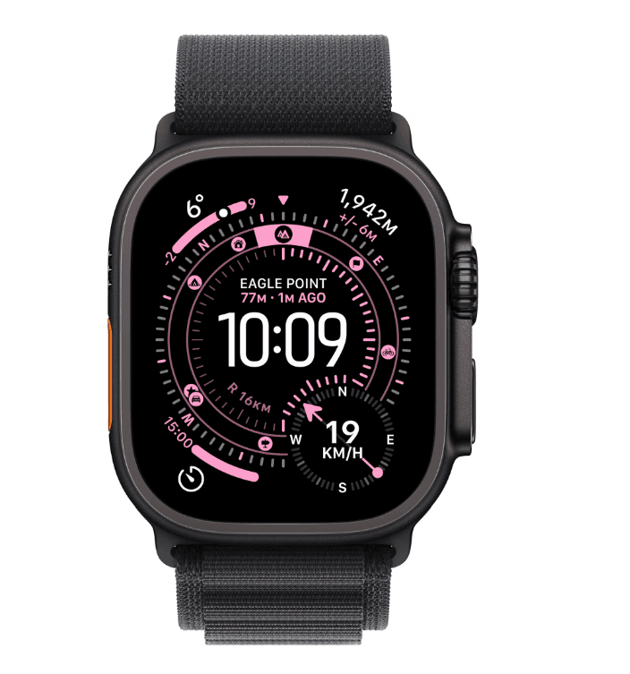 Apple Watch Ultra 3 GPS + Cellular 49mm Black Titanium Case with Black Alpine Loop - Large