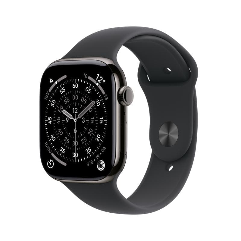 Apple Watch Series 11 GPS + Cellular 46mm Slate Titanium Case with Black Sport Band - M/L