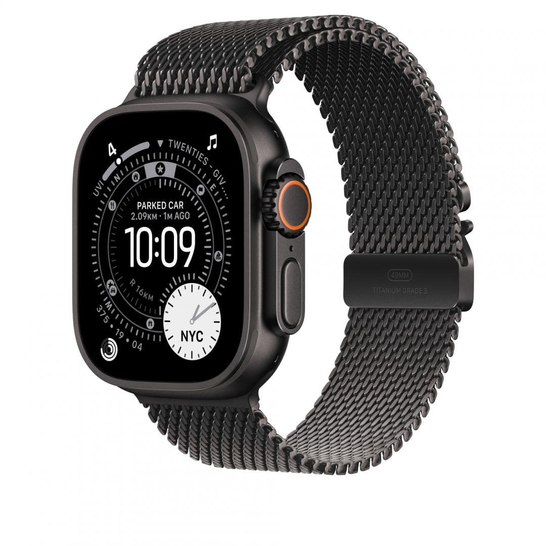 Apple Watch 49mm Black Titanium Milanese Loop - Small